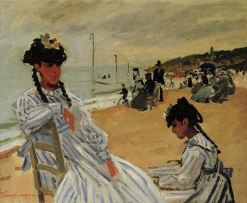  Trouville Painting - On the Beach at Trouville Claude Monet